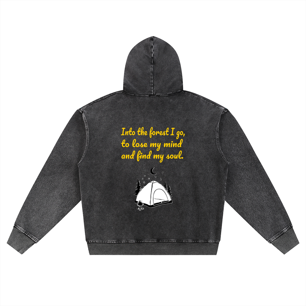 jacket,camp,forest,john muir,cotton,zipper,snow wash,hoodie